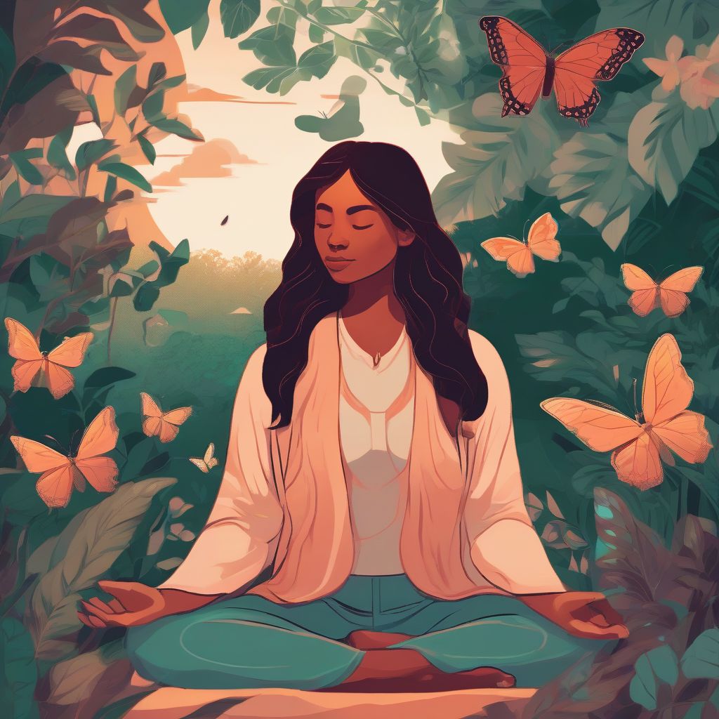 Vibrant Digital Illustration of Meditation