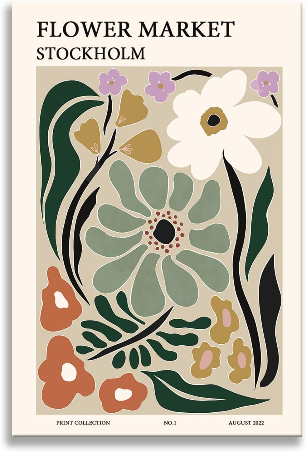 Zzuyi Flower Market poster Botanical Decor Flower poster Vintage Flower poster Wall Art for Living Room, Bed Room, Office Home Decoration- 16X24 In Unframed