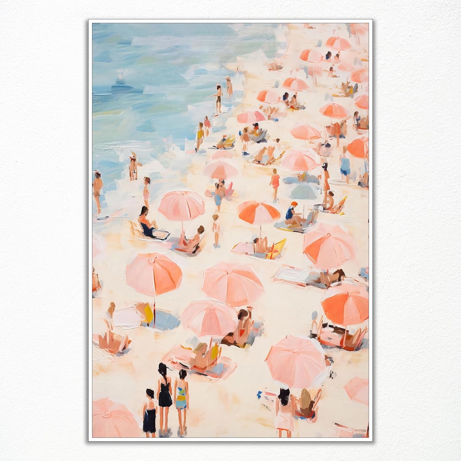 nghtuiyocw Trendy Pink Coastal Canvas Wall Art, Coastal Cowgirl Aesthetic Room Poster, Western Pink Preppy Beach Print, Summer Beachy Surfing Pictures for Teen Girl Dorm 12x16in Unframed