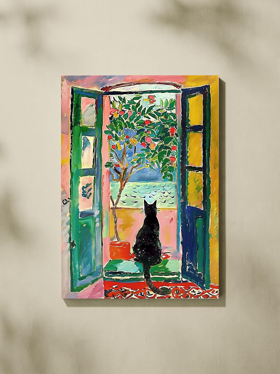 Henri Matisse Wall Art Prints Matisse Open Window Posters Colorful Aesthetic Pictures Modern Artwork Still Life Artwork Multicolor Natural Contemporary Canvas Wall Art for Bedroom-12x16inch/30x40cm