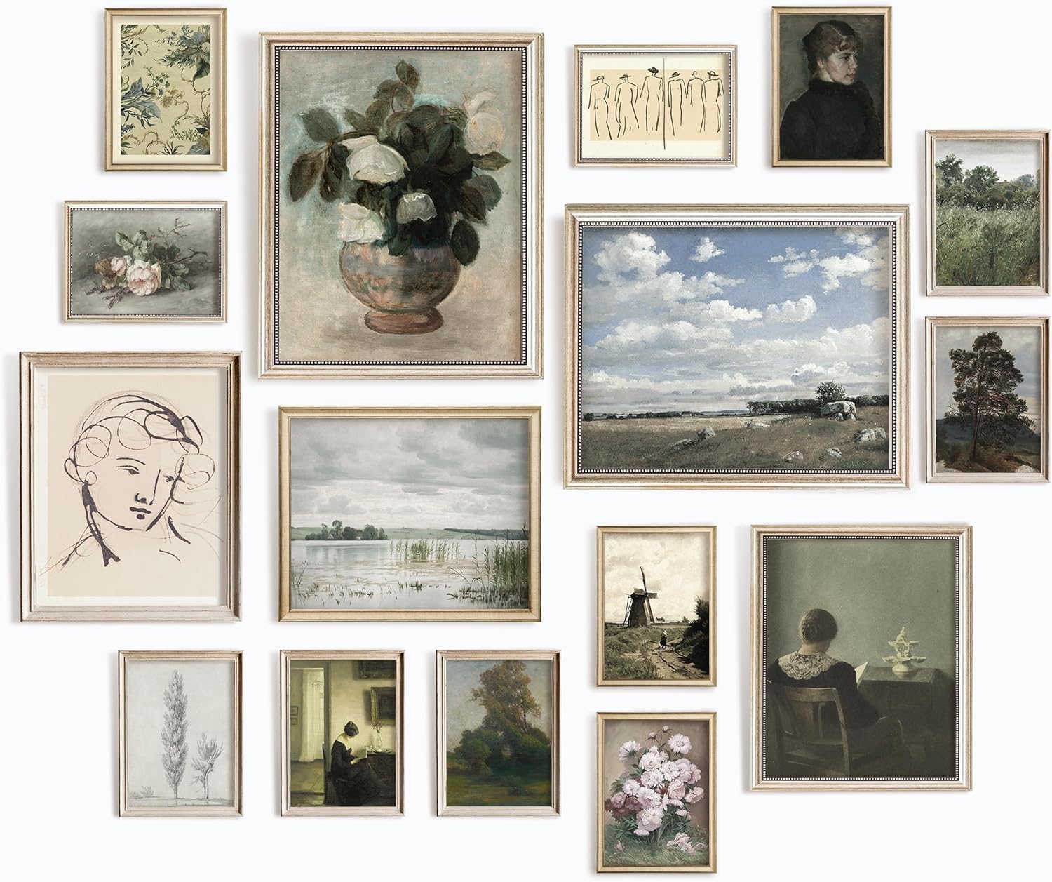 97 Decor LARGE 11x14 Vintage Wall Art Prints - Large Vintage Pictures Wall Decor, Farmhouse French Country Decor For Bedroom, Botanical Posters Landscape Paintings Gallery Wall Prints For Home (Unframed)